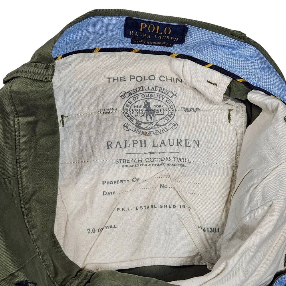Polo‎ Ralph Lauren Stretch Straight Chino Pants Olive Green 34x30 (Fits 36x29 NW